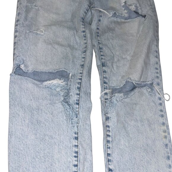 Forever 21 Light Wash Size 26 Button Fly Raw Hem Distressed Jeans - Picture 3 of 9